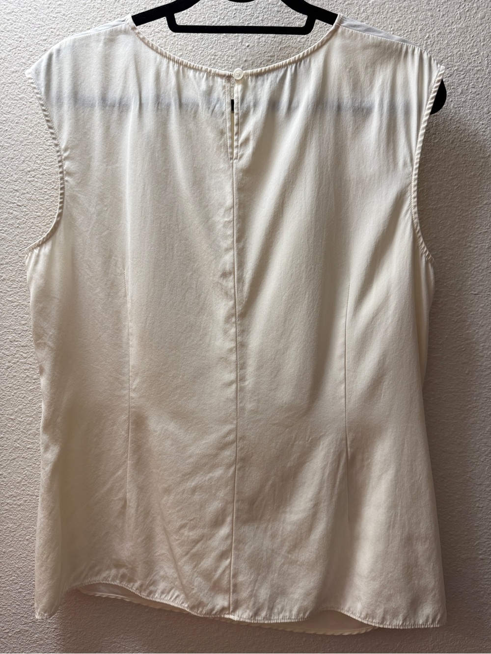 Lafayette 148 New York 100% Silk Blouse Top Size 14 Ivory Side Drape Rushed - Picture 9 of 11